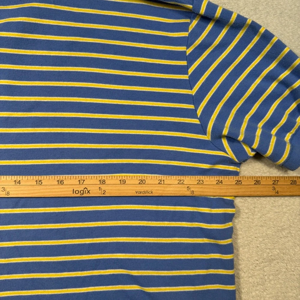 Polo Ralph Lauren Shirt Mens XL Blue Yellow Striped Pink Pony Vintage 90s Preppy